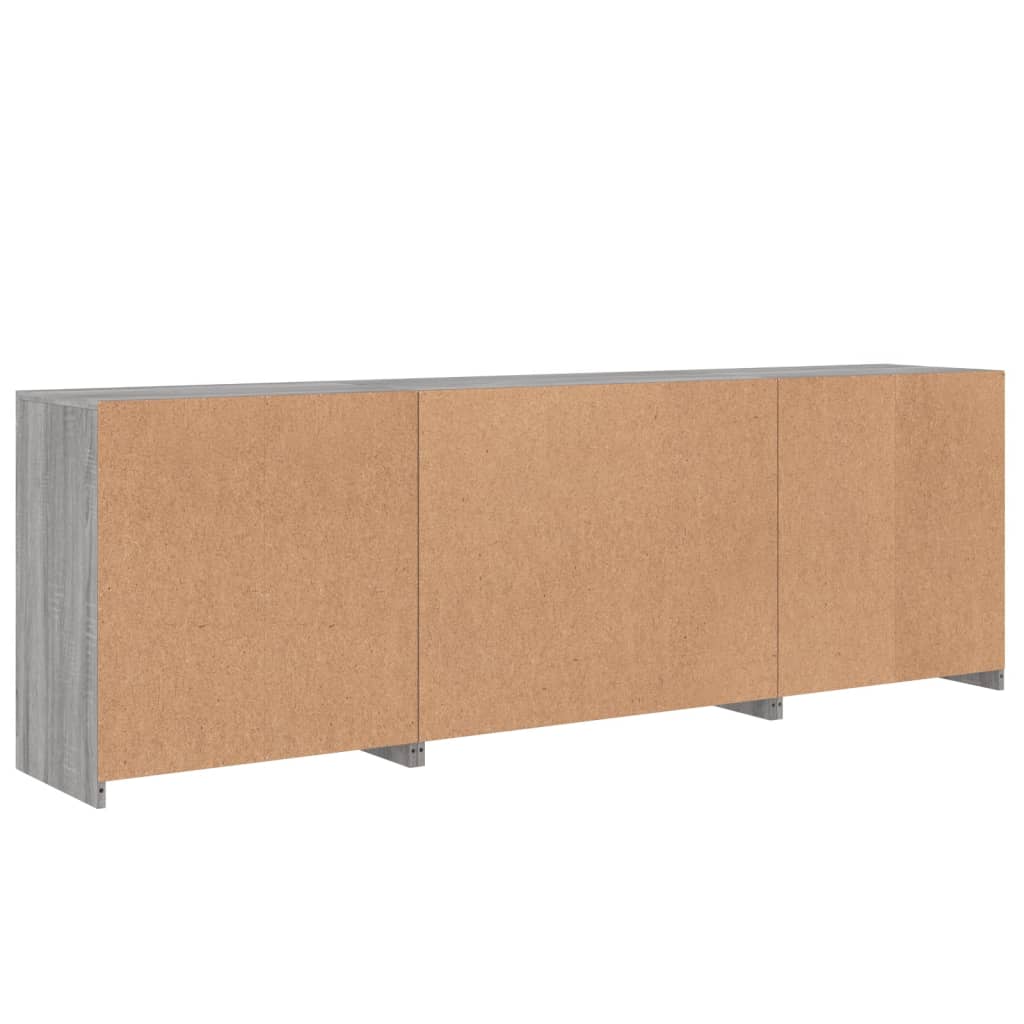 vidaXL Μπουφές με LED Γκρι Sonoma 202 x 37 x 67 εκ.