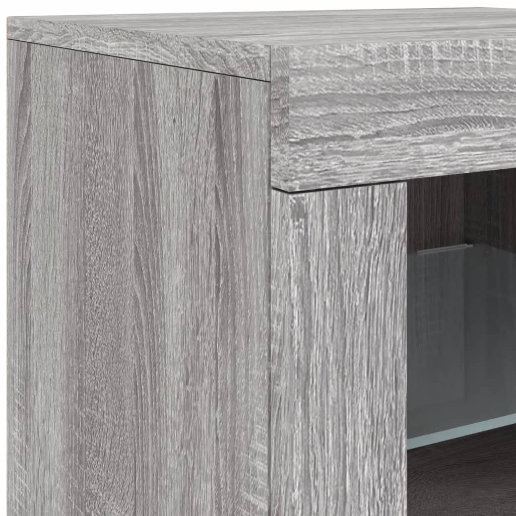 vidaXL Μπουφές με LED Γκρι Sonoma 202 x 37 x 67 εκ.