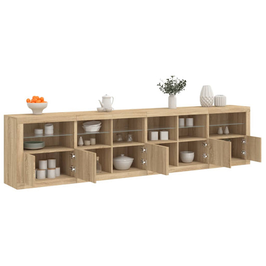vidaXL Μπουφές με LED Sonoma Δρυς 283 x 37 x 67 εκ.
