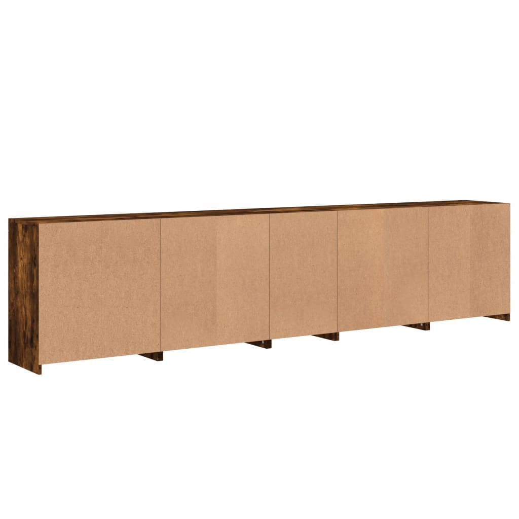 vidaXL Μπουφές με LED Καπνιστή Δρυς 283 x 37 x 67 εκ.