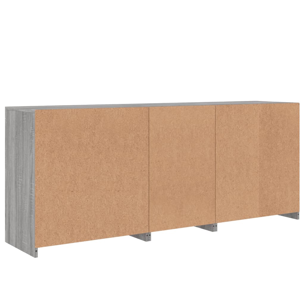vidaXL Μπουφές με LED Γκρι Sonoma 162x37x67 εκ.