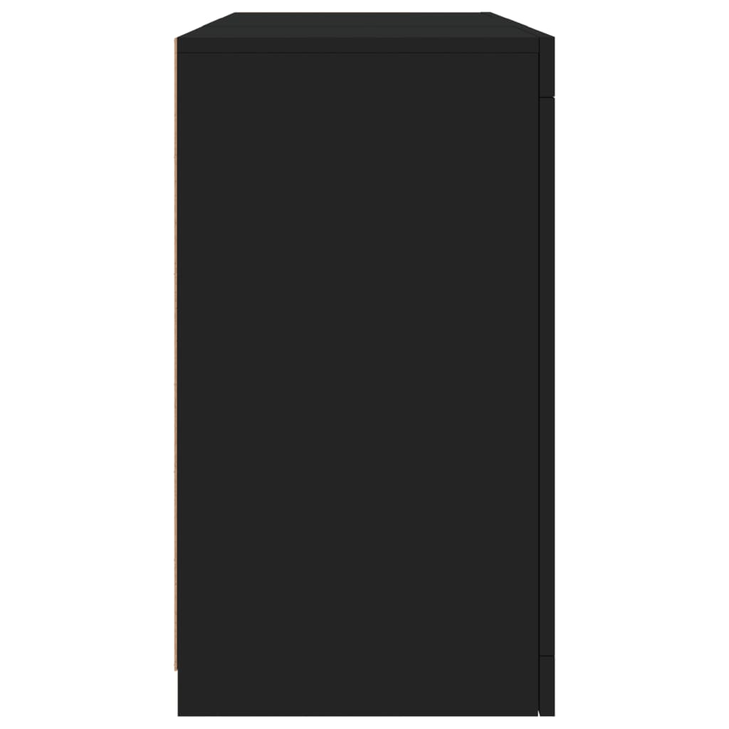 vidaXL Μπουφές με LED Μαύρος 123 x 37 x 67 εκ.