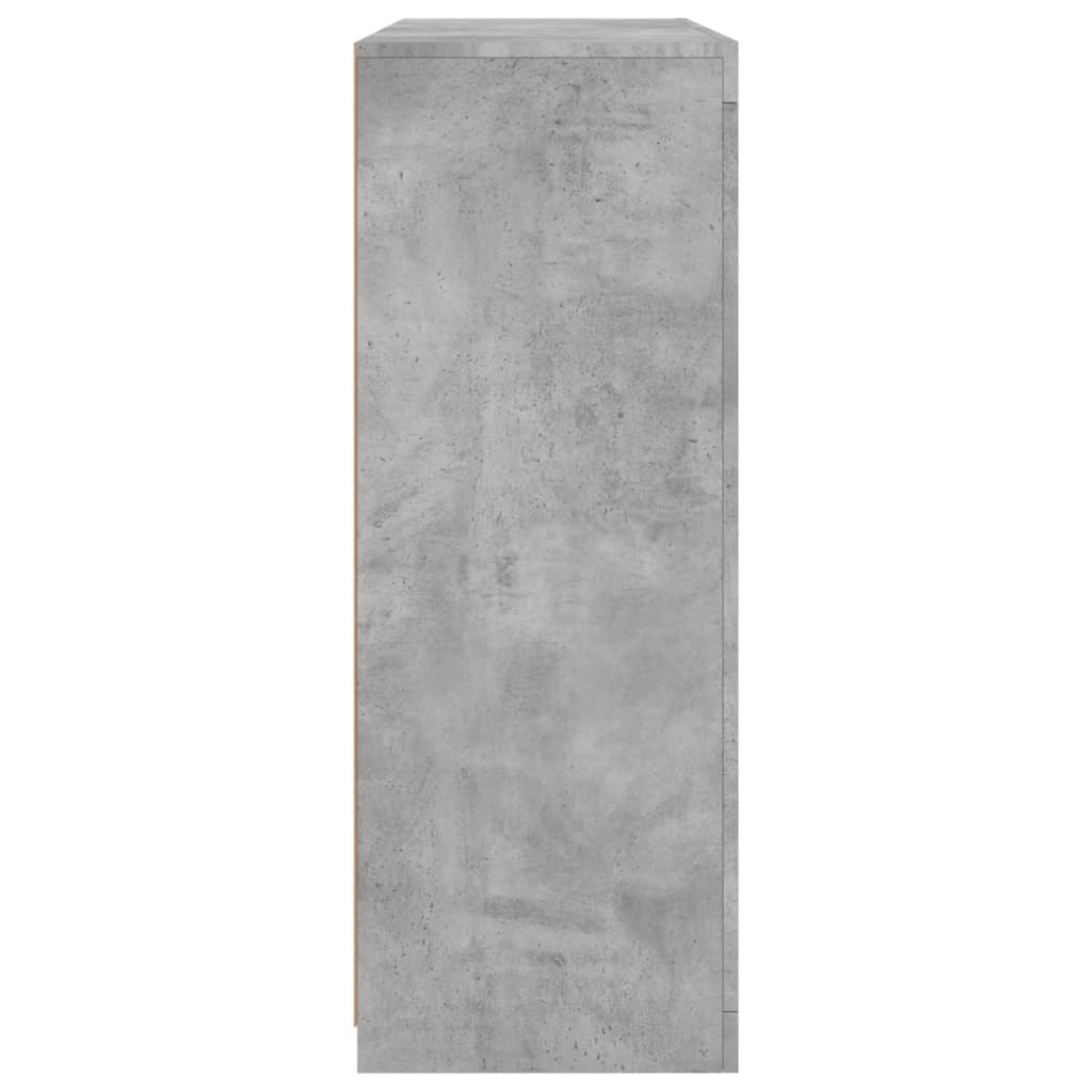 vidaXL Μπουφέδες με Φώτα LED 3 τεμ. Γκρι Σκυροδέματος Επεξεργ. Ξύλο