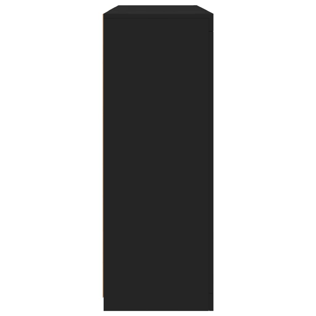 vidaXL Μπουφέδες με Φώτα LED 3 τεμ. Μαύροι από Επεξεργασμένο Ξύλο