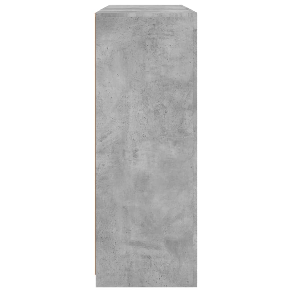 vidaXL Μπουφέδες με Φώτα LED 3 τεμ. Γκρι Σκυροδέματος Επεξεργ. Ξύλο