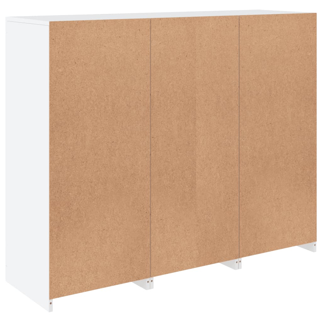 vidaXL Μπουφέδες με Φώτα LED 3 τεμ. Λευκοί από Επεξεργασμένο Ξύλο