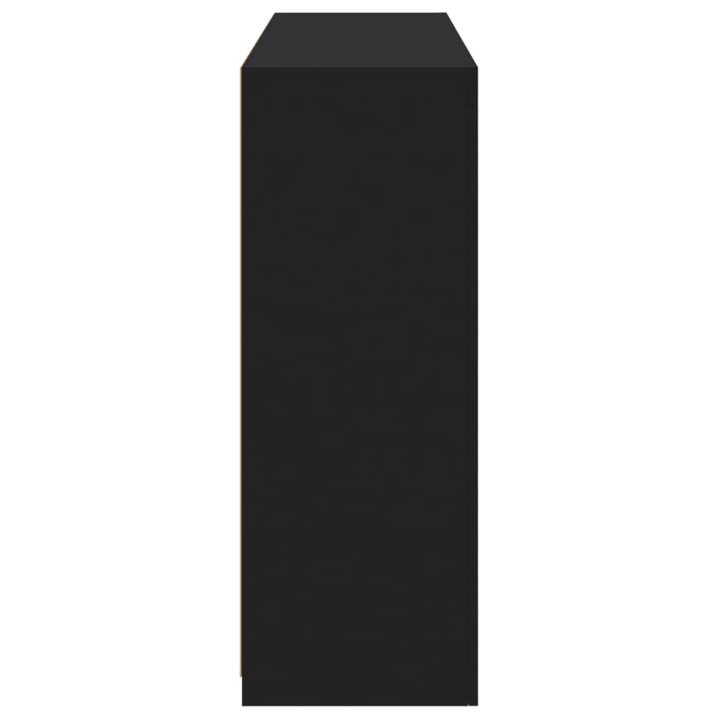 vidaXL Μπουφέδες με Φώτα LED 3 τεμ. Μαύροι από Επεξεργασμένο Ξύλο