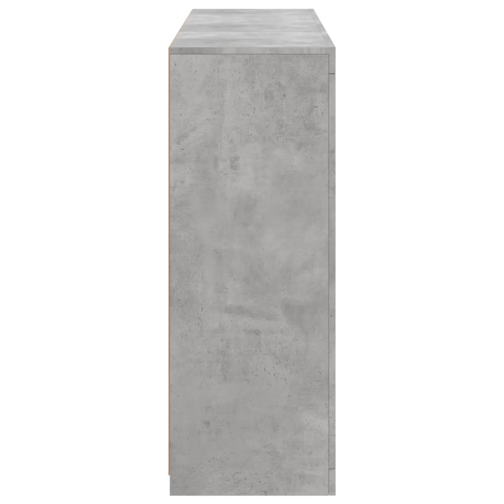 vidaXL Μπουφέδες με Φώτα LED 3 τεμ. Γκρι Σκυροδέματος Επεξεργ. Ξύλο