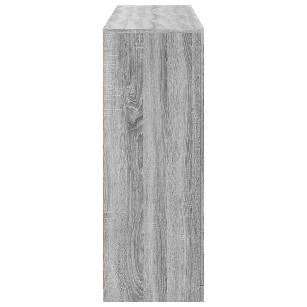 vidaXL Μπουφέδες με Φώτα LED 3 τεμ. Γκρι Sonoma από Επεξεργασμένο Ξύλο