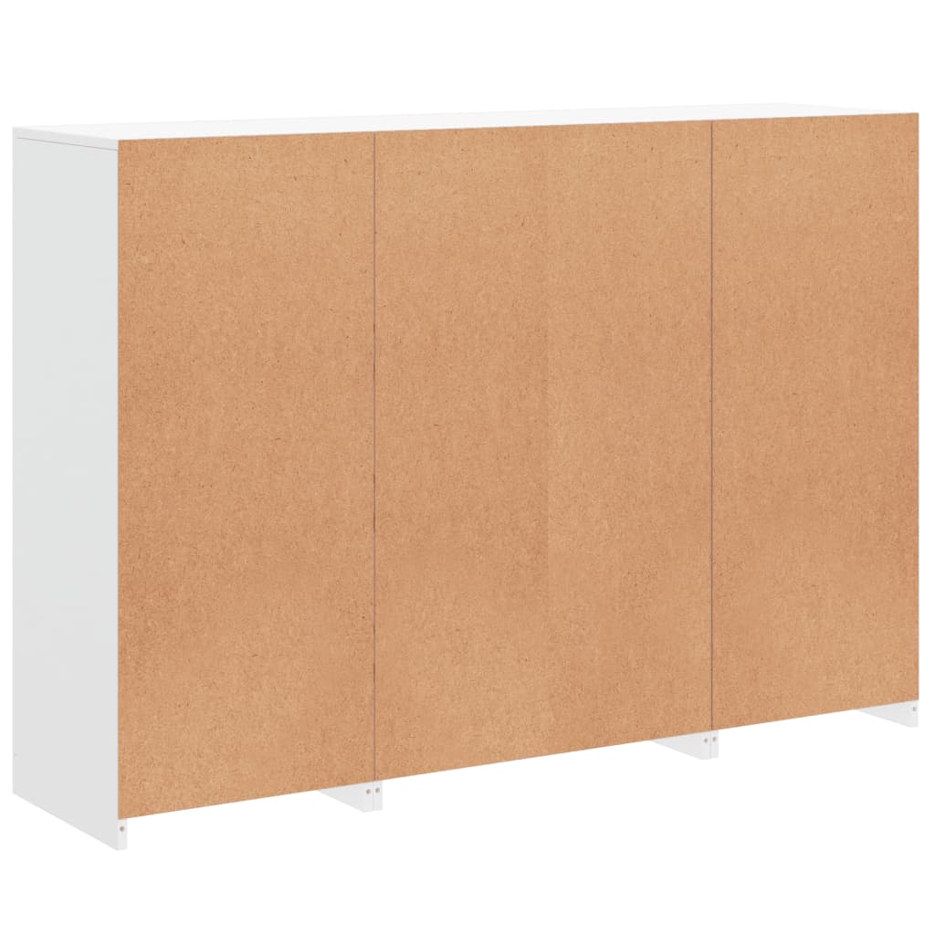 vidaXL Μπουφέδες με Φώτα LED 3 τεμ. Λευκοί από Επεξεργασμένο Ξύλο