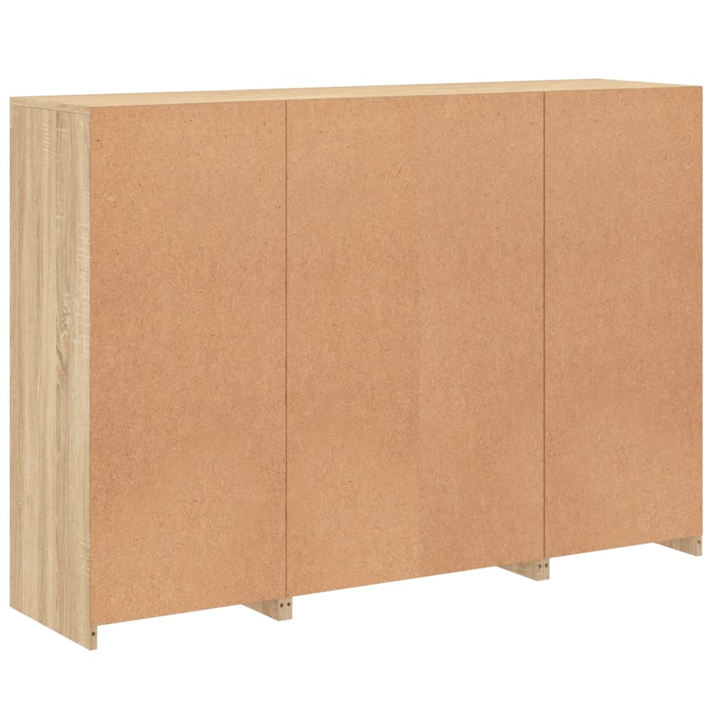 vidaXL Μπουφέδες με Φώτα LED 3 τεμ. Sonoma Δρυς από Επεξεργασμένο Ξύλο