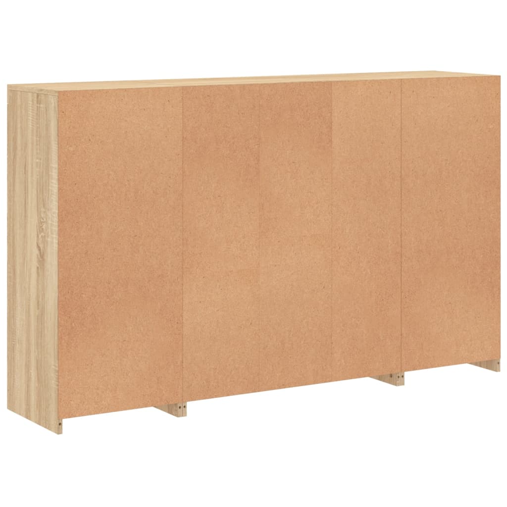 vidaXL Μπουφέδες με Φώτα LED 3 τεμ. Sonoma Δρυς από Επεξεργασμένο Ξύλο