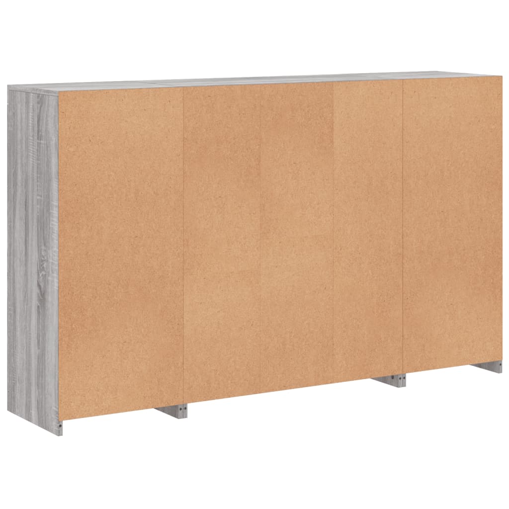 vidaXL Μπουφέδες με Φώτα LED 3 τεμ. Γκρι Sonoma από Επεξεργασμένο Ξύλο