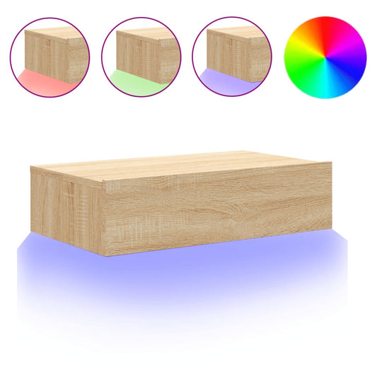 vidaXL Έπιπλο Τηλεόρασης με LED Sonoma Δρυς 60x35x15,5 εκ.