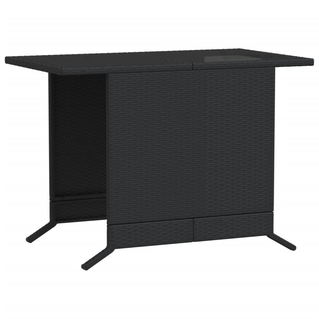 vidaXL Σετ Επίπλων Bistro 3 τεμ. Μαύρο Συνθετ. Ρατάν με Μαξιλάρια