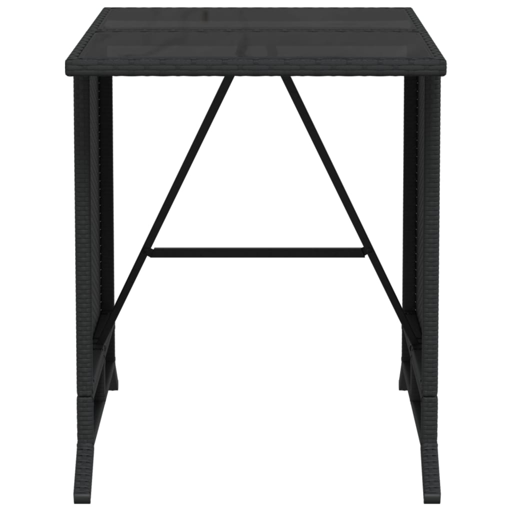 vidaXL Σετ Επίπλων Bistro 3 τεμ. Μαύρο Συνθετ. Ρατάν με Μαξιλάρια