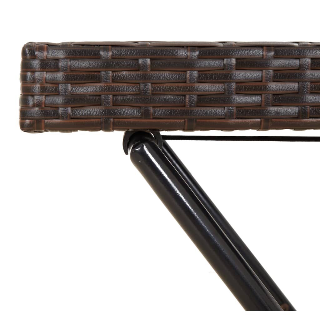 vidaXL Τραπέζι Δίσκος Πτυσσόμενο Καφέ 65x40x75 εκ. Συνθετικό Ρατάν