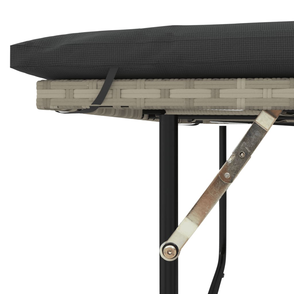 vidaXL Καναπές Κήπου Διθέσιος Αν. Γκρι από Συνθ. Ρατάν με Μαξιλάρια