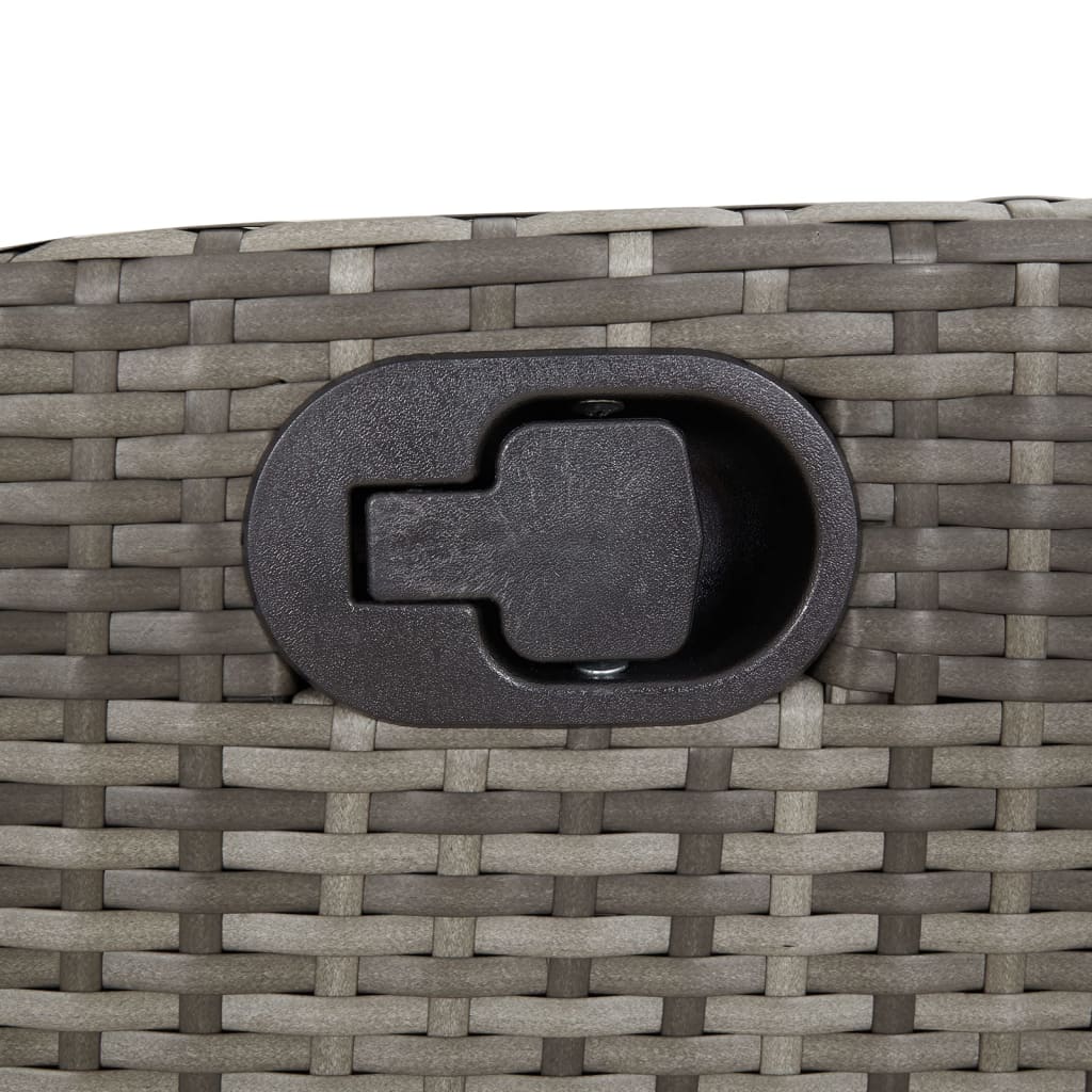 vidaXL Καρέκλα Κήπου Ανακλινόμενη Γκρι Συνθετικό Ρατάν με Υποπόδιο