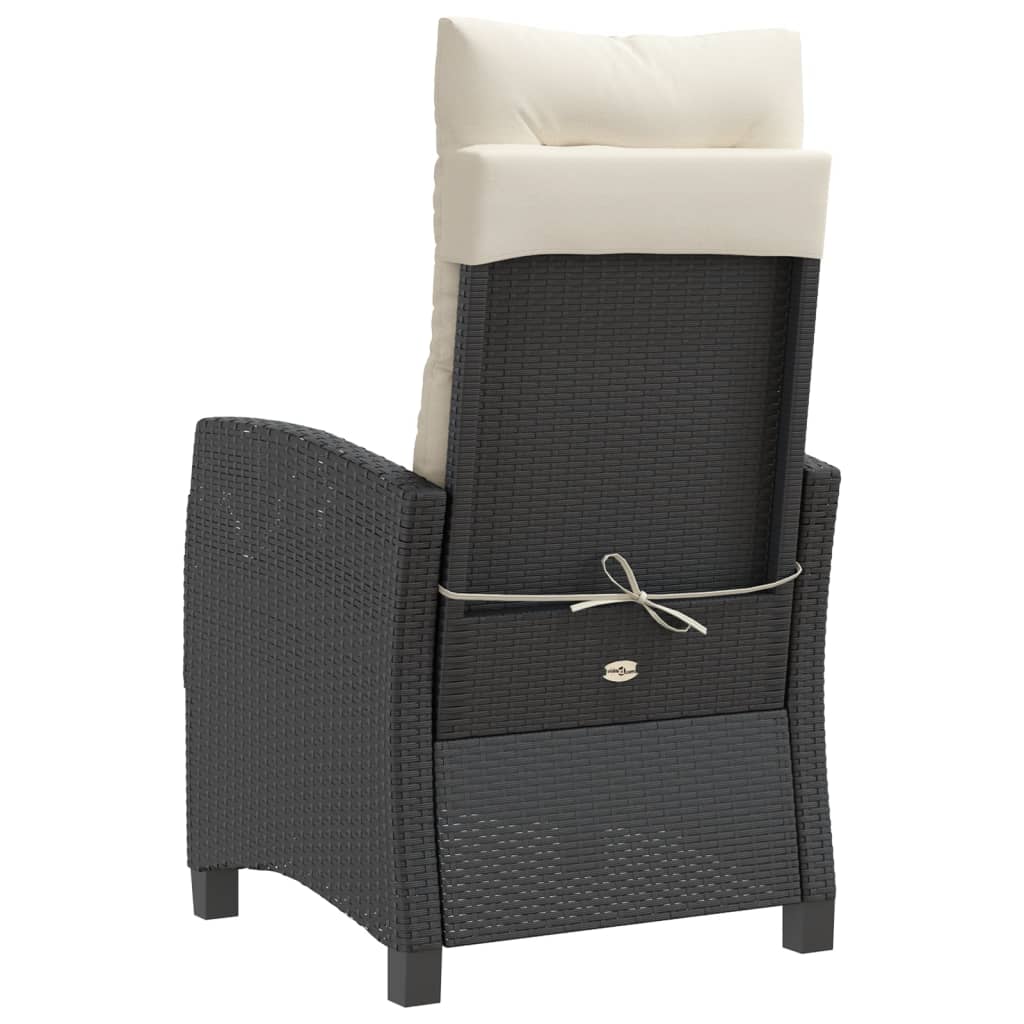 vidaXL Σετ Επίπλων Bistro 3 τεμ. Μαύρο Συνθετ. Ρατάν με Μαξιλάρια