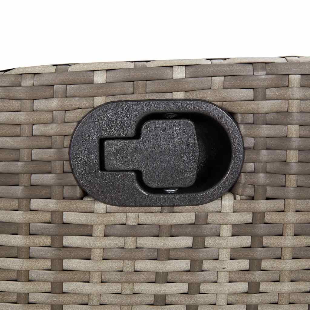 vidaXL Καρέκλα Κήπου Ανακλινόμενη Γκρι Συνθετικό Ρατάν με Μαξιλάρια