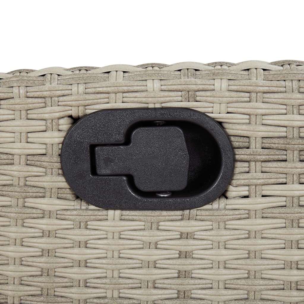 vidaXL Καρέκλα Κήπου Ανακλινόμενη Αν. Γκρι Συνθετικό Ρατάν με Υποπόδιο