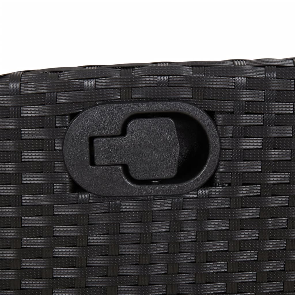 vidaXL Καρέκλες Κήπου Ανακλινόμενες 2 τεμ Μαύρο Συνθ. Ρατάν & Υποπόδιο