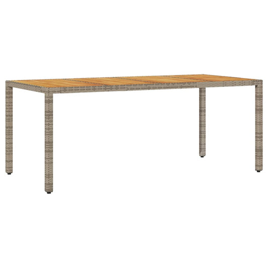 vidaXL Τραπέζι Κήπου Επιφάνεια Ακακίας Γκρι 190x90x75 εκ Συνθ. Ρατάν