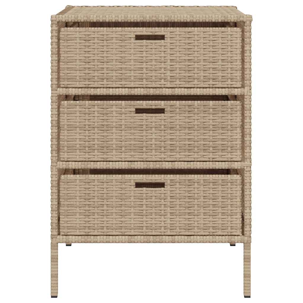 vidaXL Ντουλάπι Αποθήκευσης Κήπου Beige 55x59x80 εκ. Συνθετικό Ρατάν