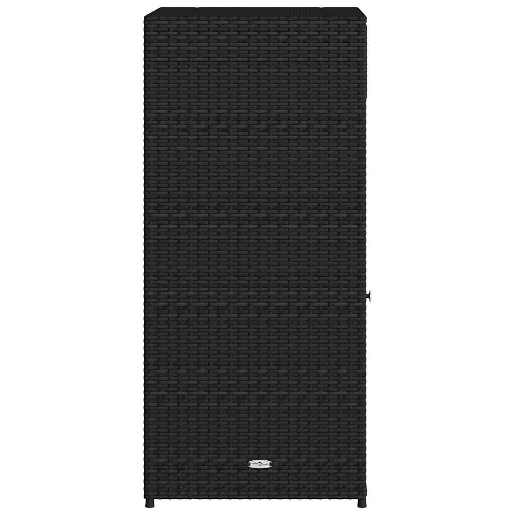 vidaXL Ντουλάπι Αποθήκευσης Κήπου Μαύρο 55x55x111 εκ. από Συνθ. Ρατάν