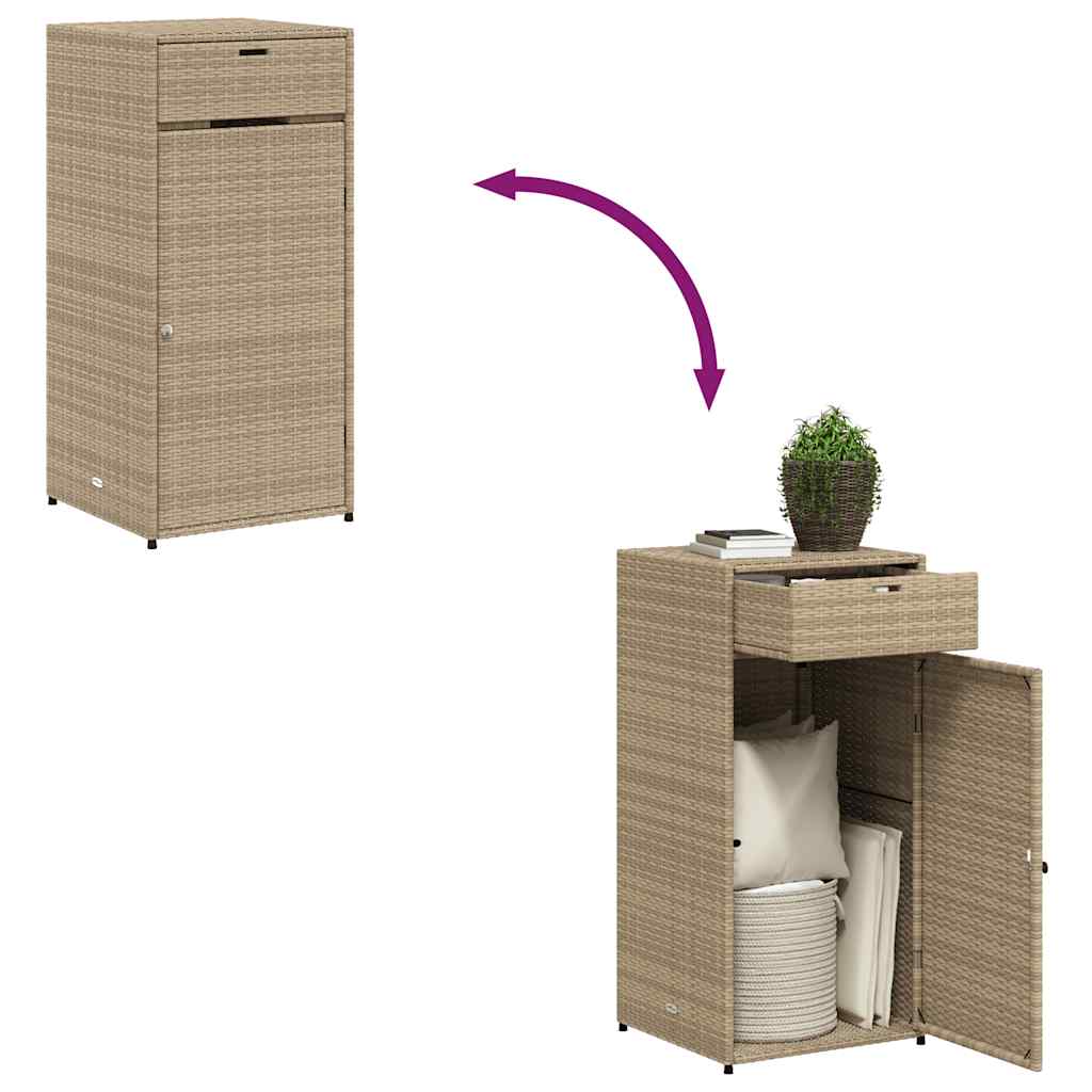 vidaXL Ντουλάπι Αποθήκευσης Κήπου Beige 55x55x111 εκ. Συνθετικό Ρατάν