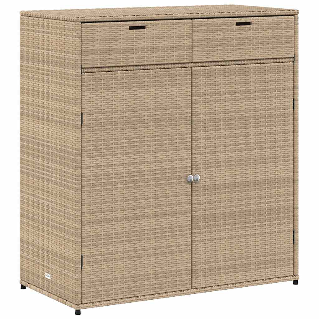 vidaXL Ντουλάπι Αποθήκευσης Κήπου Beige 105x55x113 εκ. Συνθετικό Ρατάν