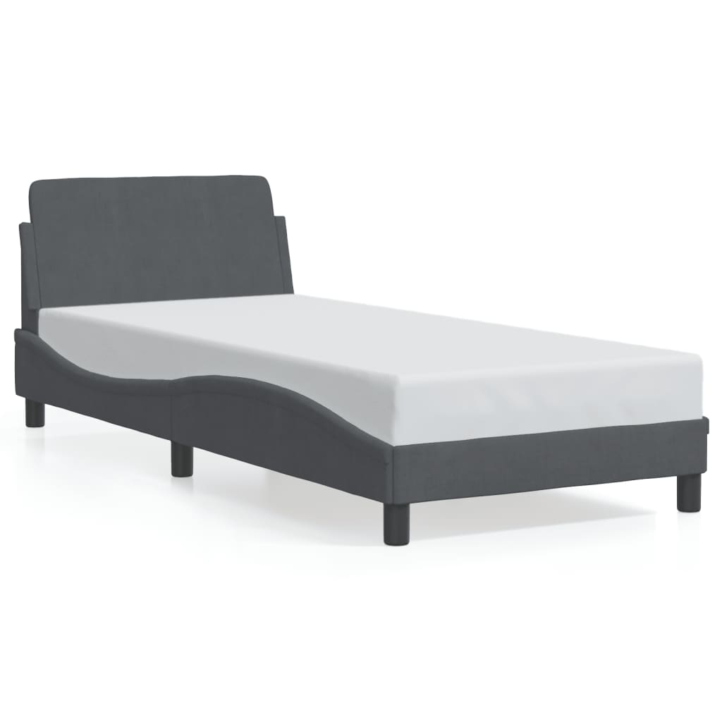 vidaXL Σκελετός Κρεβατιού Dover Σκ. Γκρι 80x200 εκ. Βελούδινο