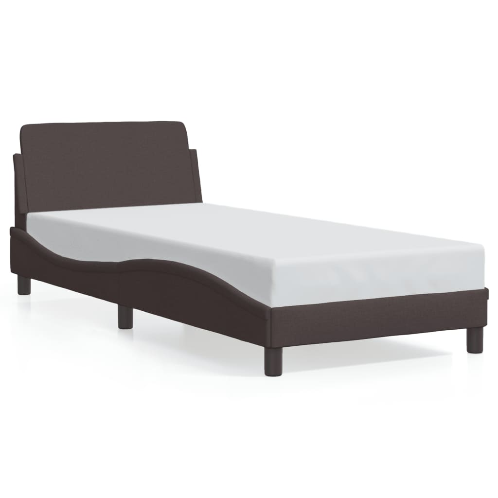vidaXL Σκελετός Κρεβατιού Dover Σκ. Καφέ 90x200 εκ. Υφασμάτινο