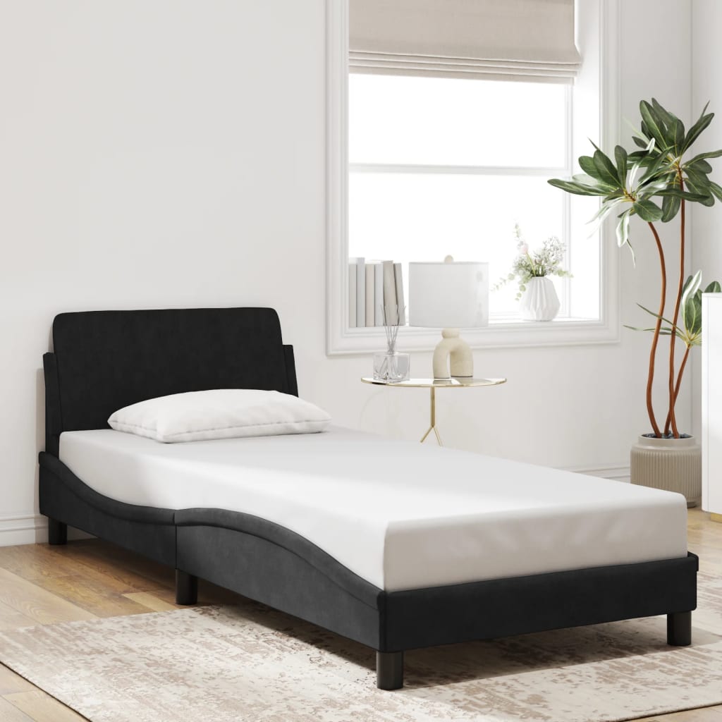 vidaXL Σκελετός Κρεβατιού με Κεφαλάρι Dover 90x200εκ. Βελούδινο