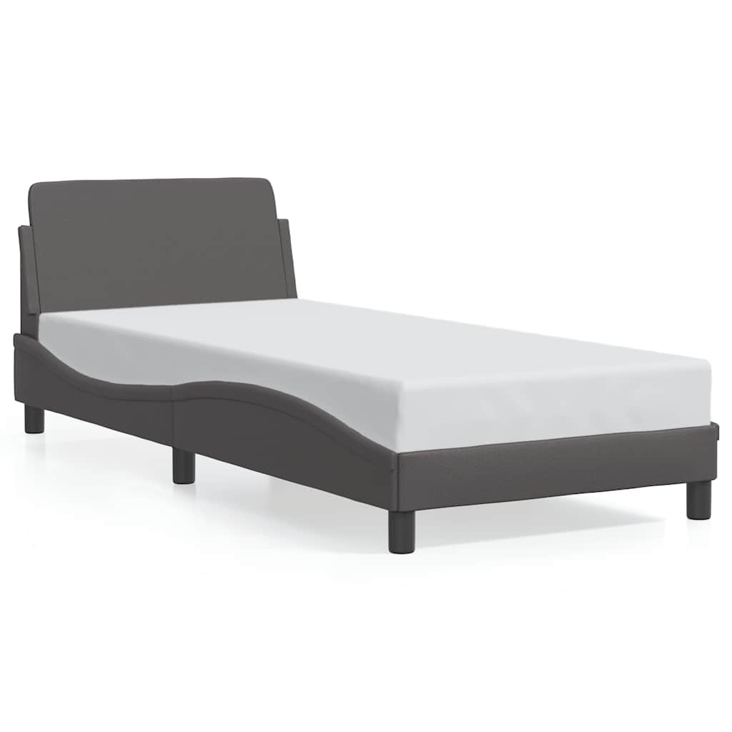 vidaXL Πλαίσιο Κρεβατιού Dover Γκρι 90x200 εκ. Συνθετικό Δέρμα