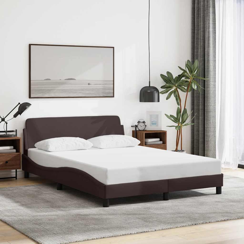 vidaXL Σκελετός Κρεβατιού Dover Σκ. Καφέ 120x200 εκ. Υφασμάτινο