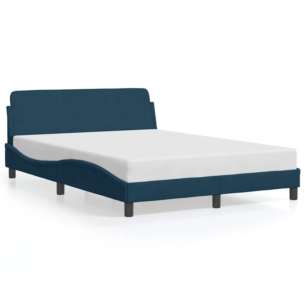 vidaXL Πλαίσιο Κρεβατιού με Κεφαλάρι Dover Μπλε 120x200 εκ. Βελούδινο