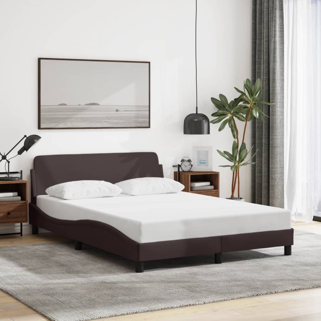vidaXL Σκελετός Κρεβατιού Dover Σκ. Καφέ 140x190 εκ. Υφασμάτινο