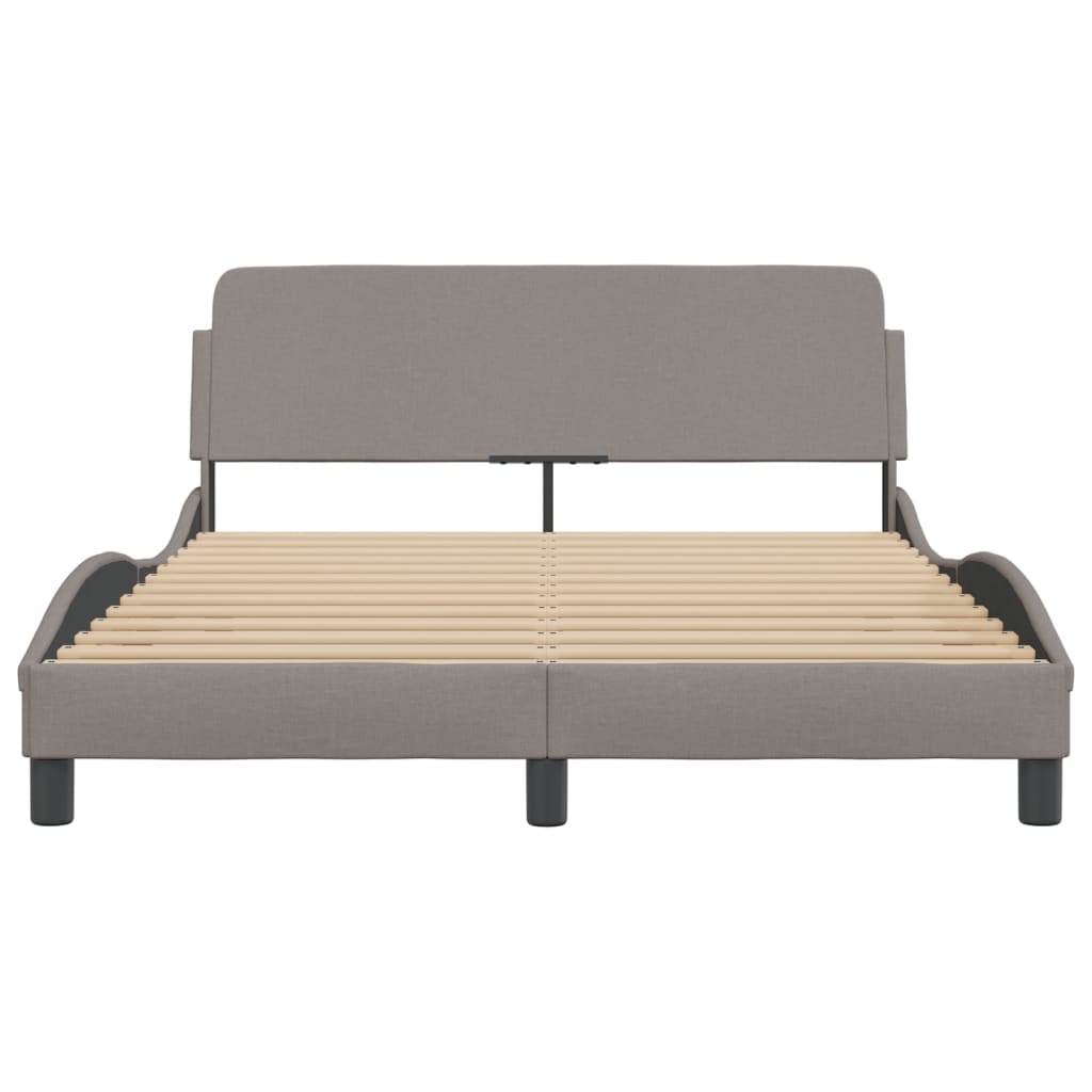 vidaXL Σκελετός Κρεβατιού Dover Taupe 140x190 εκ. Υφασμάτινο