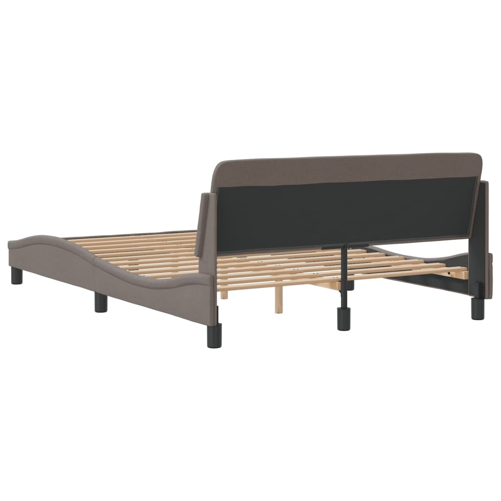 vidaXL Σκελετός Κρεβατιού Dover Taupe 140x190 εκ. Υφασμάτινο