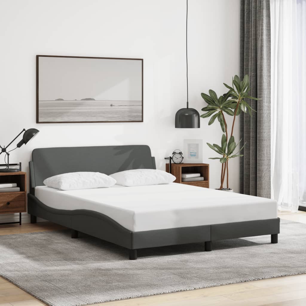 vidaXL Σκελετός Κρεβατιού Dover Γκρι 140x200 εκ.Υφασμάτινο