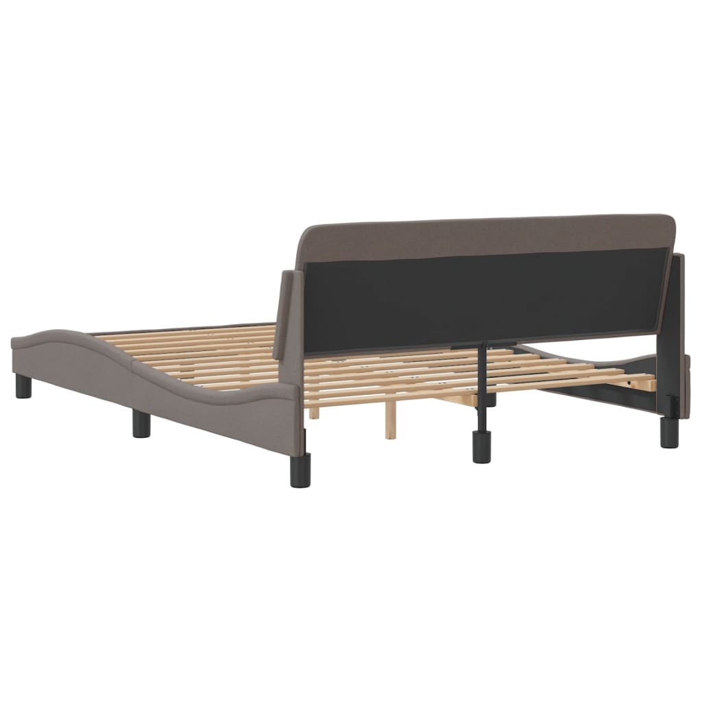 vidaXL Σκελετός Κρεβατιού Dover Taupe 140x200 εκ. Υφασμάτινο