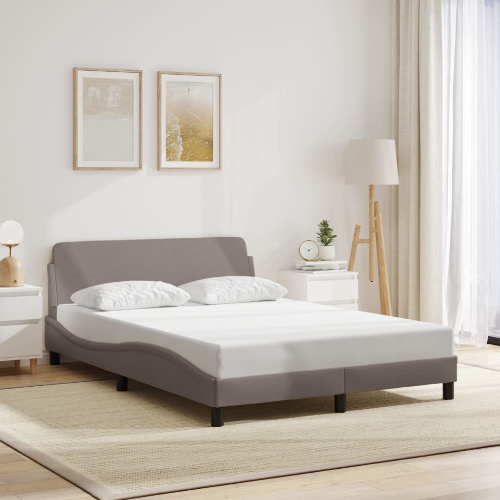 vidaXL Σκελετός Κρεβατιού Dover Taupe 140x200 εκ. Υφασμάτινο
