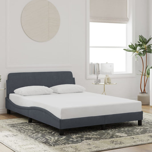 vidaXL Σκελετός Κρεβατιού Dover Γκρι 140x200 εκ. Βελούδινο