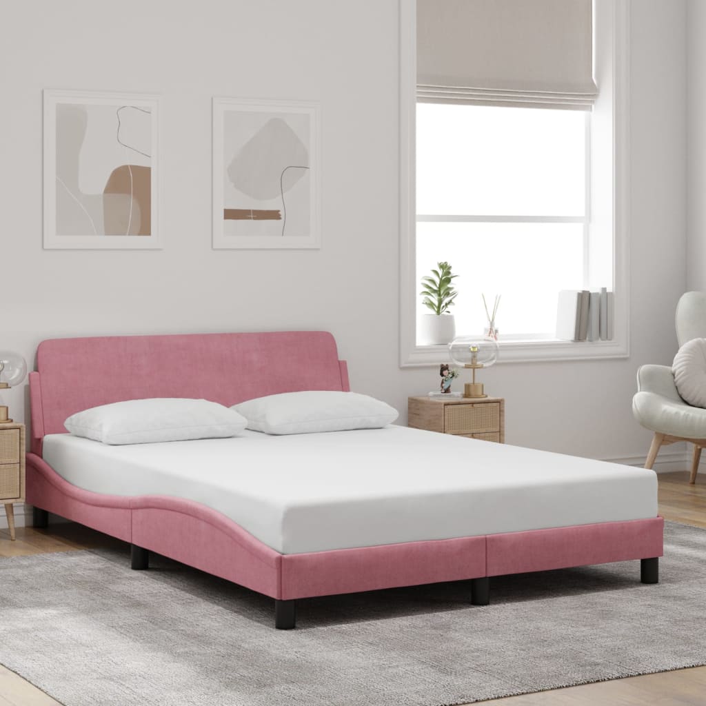 vidaXL Πλαίσιο Κρεβατιού με Κεφαλάρι Dover 140x200εκ. Βελούδινο