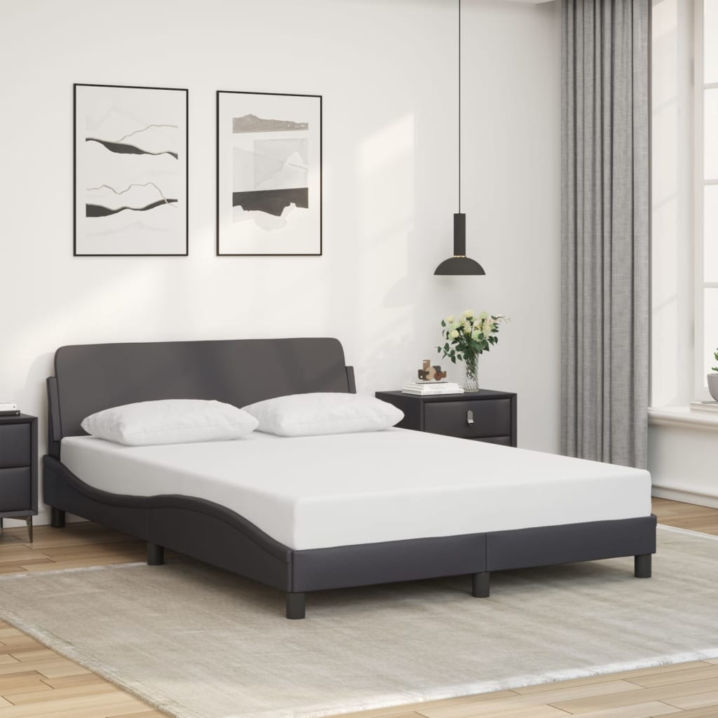 vidaXL Πλαίσιο Κρεβατιού Dover Γκρι 140x200 εκ. Συνθετικό Δέρμα