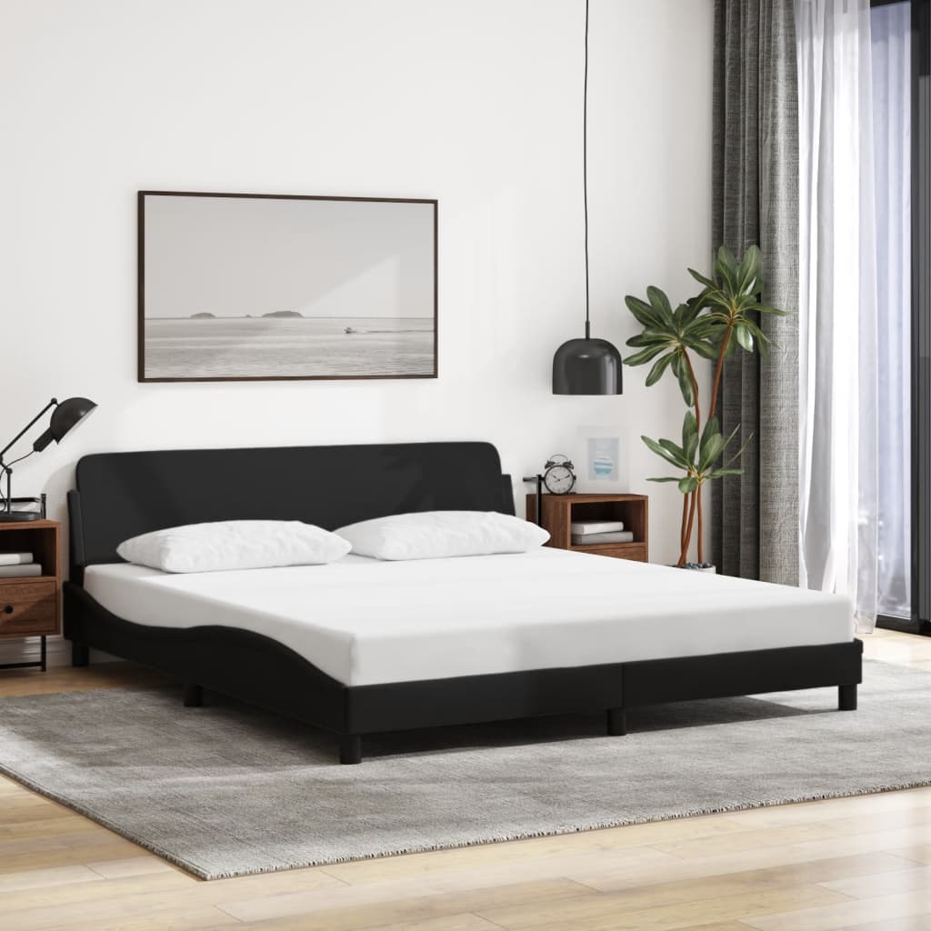 vidaXL Σκελετός Κρεβατιού Dover Μαύρο 160x200 εκ.Υφασμάτινο