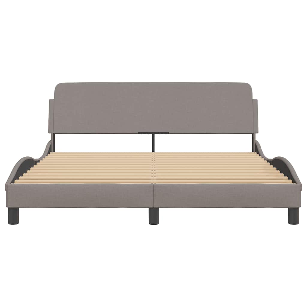 vidaXL Σκελετός Κρεβατιού Dover Taupe 160x200 εκ. Υφασμάτινο