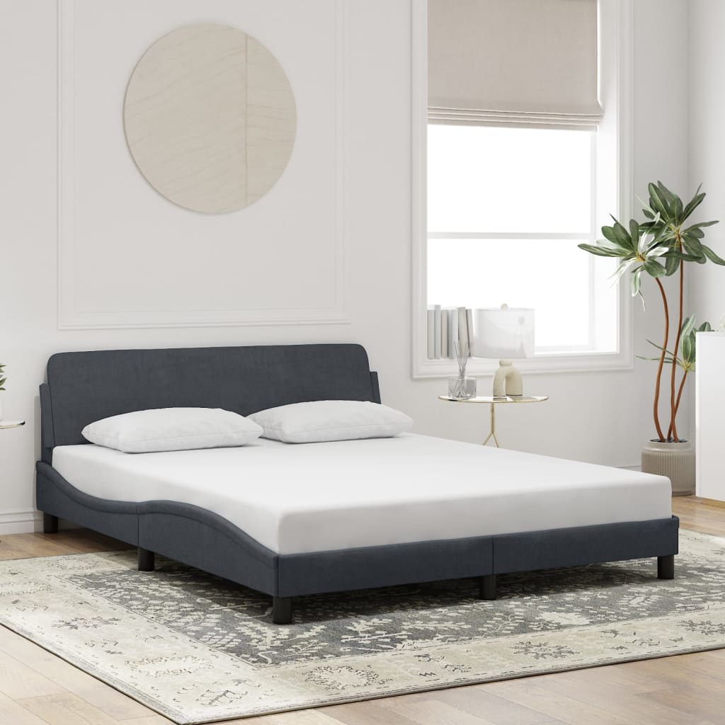 vidaXL Σκελετός Κρεβατιού Dover Σκ. Γκρι 160x200 εκ. Βελούδινο